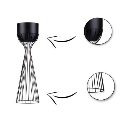 Metallinen kukkaruukku LOFT 68x20 cm musta