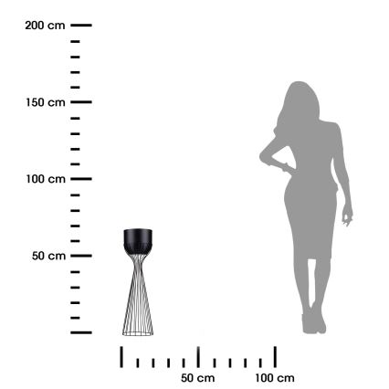 Metallinen kukkaruukku LOFT 68x20 cm musta