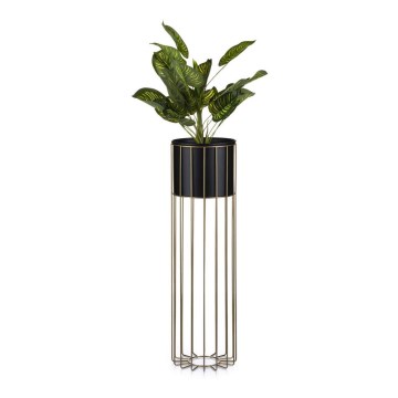 Metallinen kukkaruukku LOFT 70x20 cm kulta/musta
