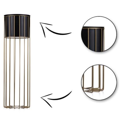 Metallinen kukkaruukku LOFT 70x20 cm kulta/musta