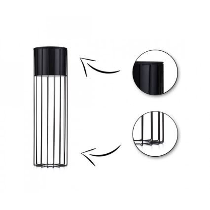 Metallinen kukkaruukku LOFT 70x20 cm musta