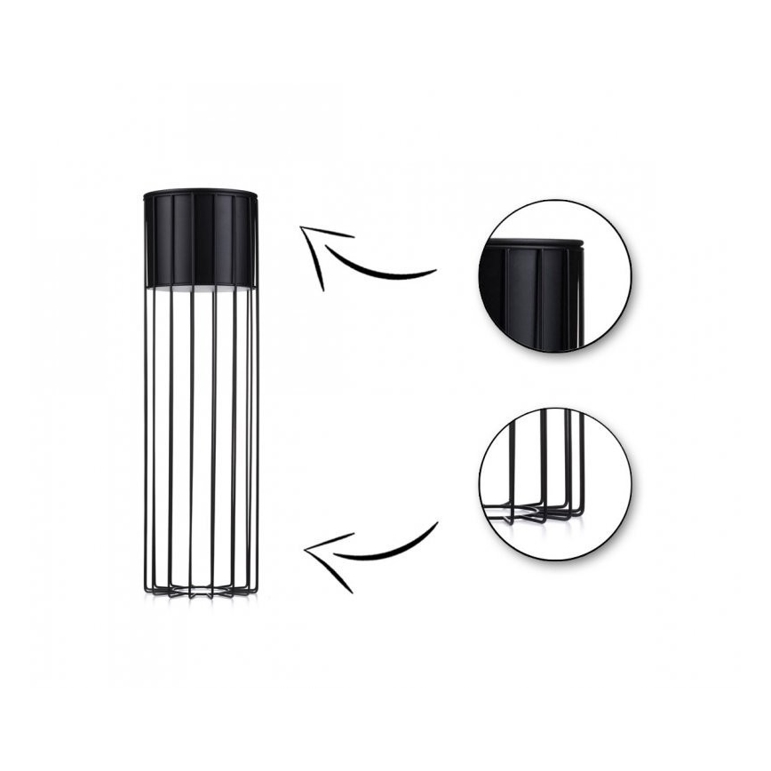 Metallinen kukkaruukku LOFT 70x20 cm musta