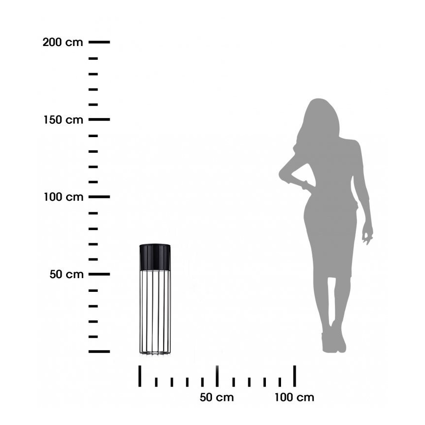 Metallinen kukkaruukku LOFT 70x20 cm musta