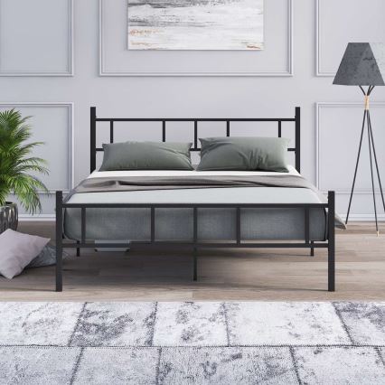 Metallinen parisänky PIRON 120x200 cm musta kantavuus 120 kg