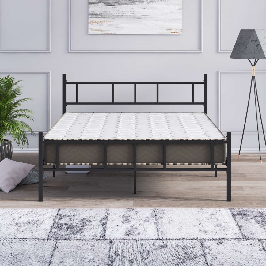 Metallinen parisänky PIRON 120x200 cm musta kantavuus 120 kg