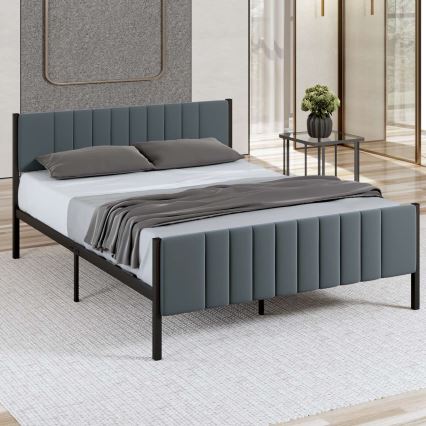 Metallinen parivuode LUNOR 120x200 cm, antrasiitti – kantavuus 120 kg