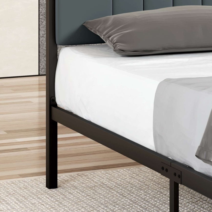 Metallinen parivuode LUNOR 120x200 cm, antrasiitti – kantavuus 120 kg