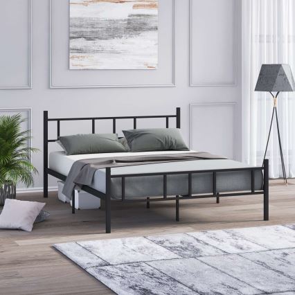 Metallinen parivuode PIRON 160x200 cm, musta, kantavuus 200 kg