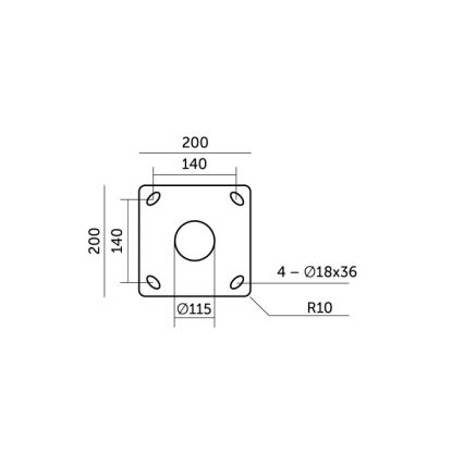 Metallinen pylväs ulkovalaisinpylvääseen BASE, 3 m, harmaa