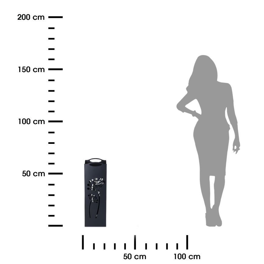 Metallinen sateenvarjojalusta INDUSTRIAL 60x21 cm musta