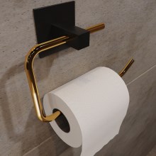 Metallinen wc-paperiteline 8x16 cm musta/kulta