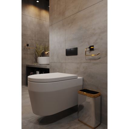 Metallinen wc-paperiteline 8x16 cm musta/kulta