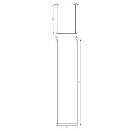 Metalliteline puulle 120x40 cm musta