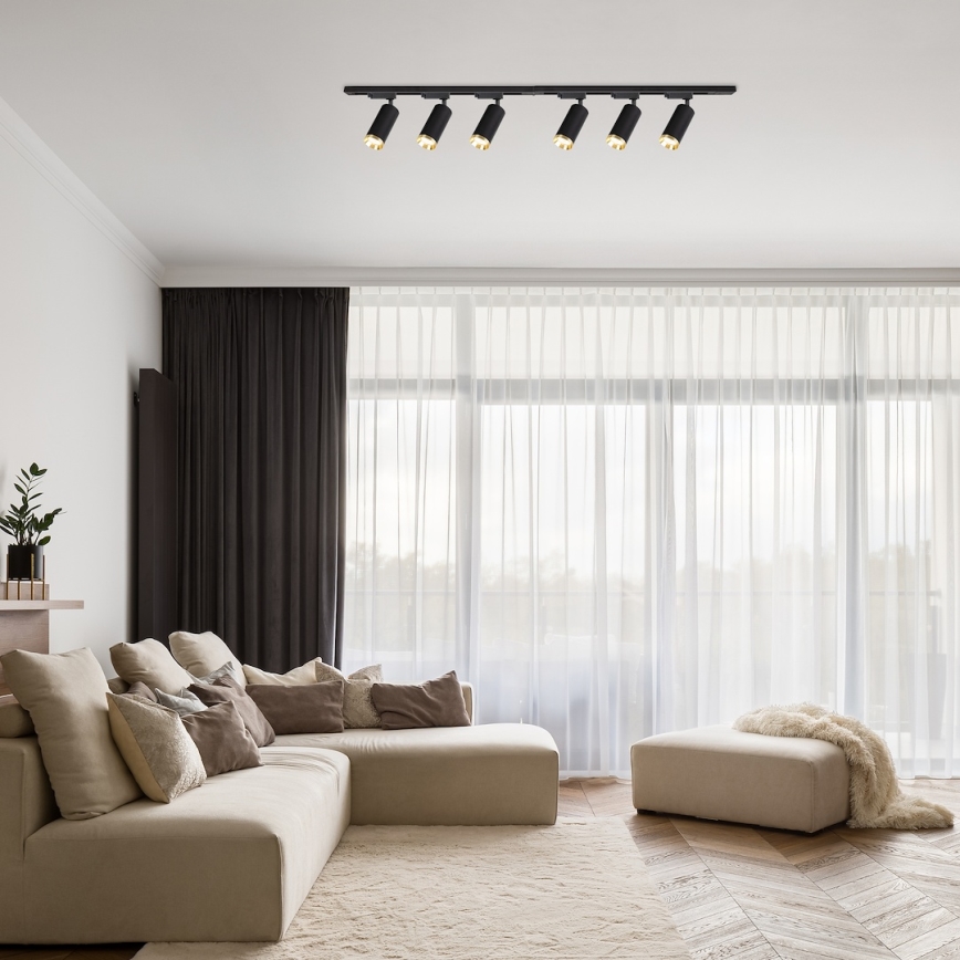 MICA-kiskospotti 6xGU10/10W/230V musta/kulta