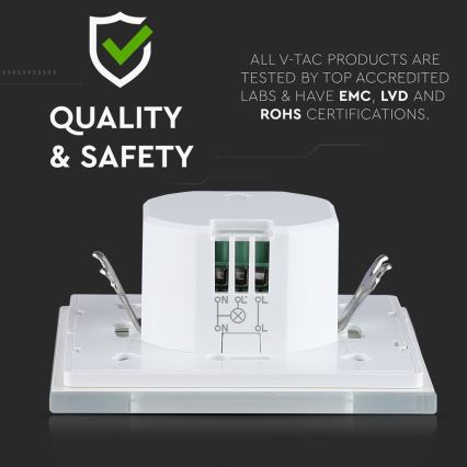 Mikroaaltouuni liiketunnistin 180° 300W/230V valkoinen