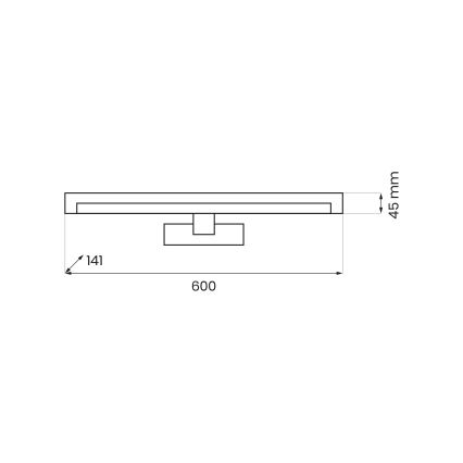 MIRORE LED-peilivalaisin kylpyhuoneeseen 10W/230V 60 cm IP44 musta