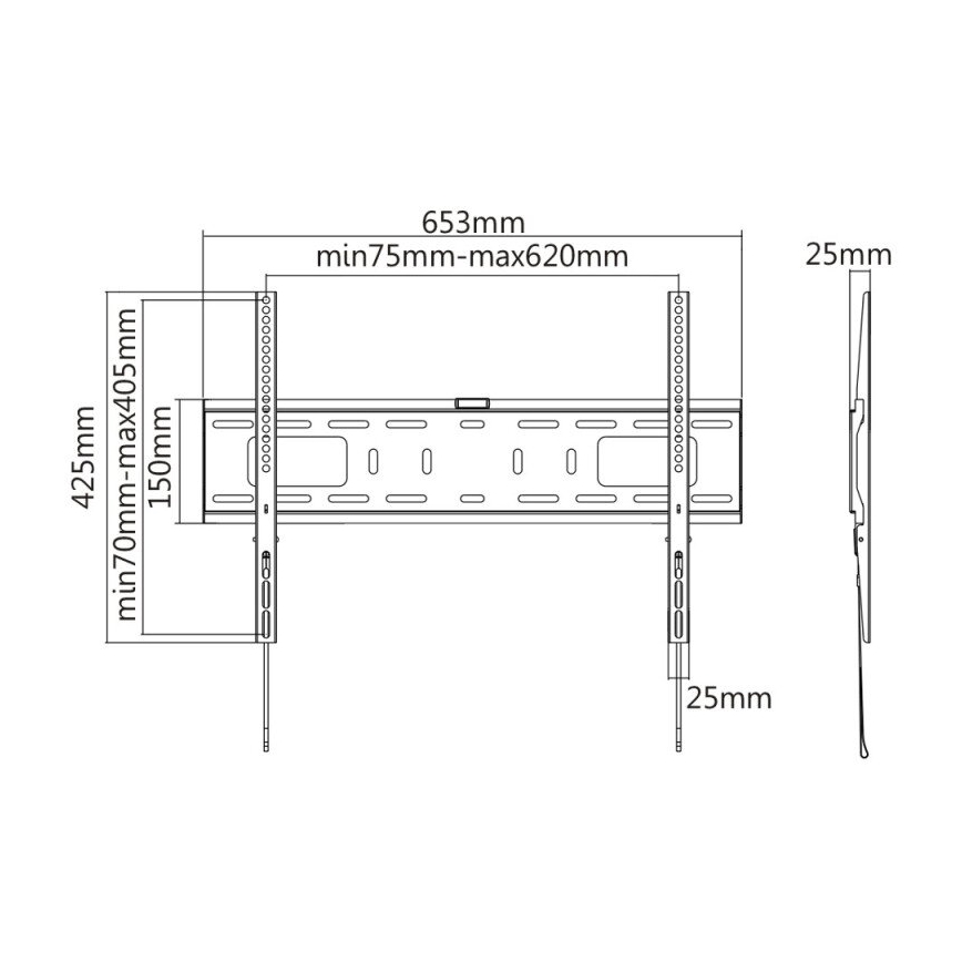 MK FLORIA MKF-17DF641 - Kiinteä TV-seinäteline 80 musta