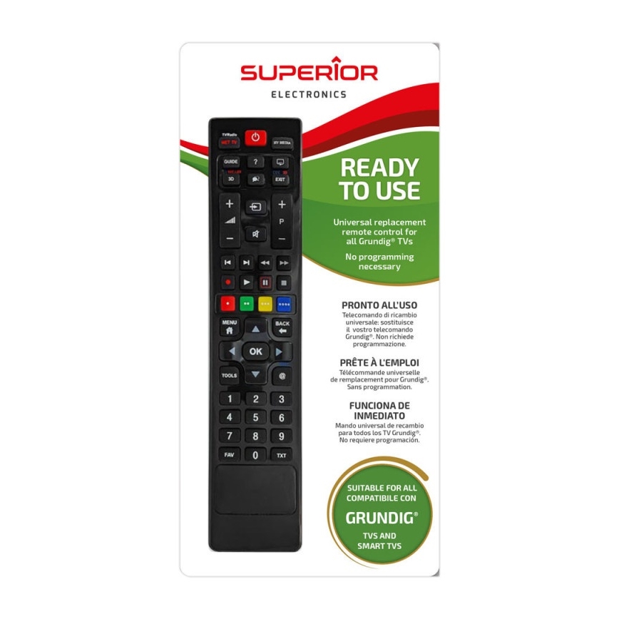 MK FLORIA Superior +kaukosäädin UNI TV Grundig - Korvaava kauko-ohjaus kohteelle TV brand Grundig 2xAAA