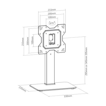 MK FLORIA Superior SUPSTV019 - Pystyteline TV:lle 23-43 musta