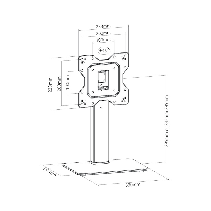 MK FLORIA Superior SUPSTV019 - Pystyteline TV:lle 23-43 musta