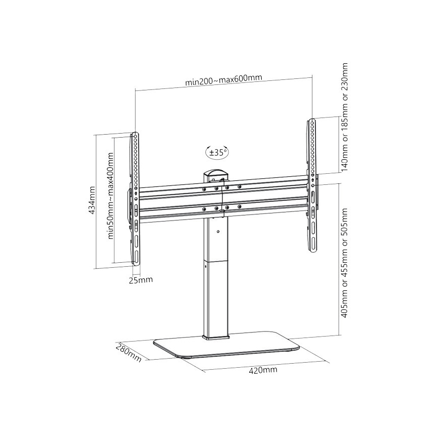 MK FLORIA Superior SUPSTV020 - Lattiateline TV:lle 37-70 musta