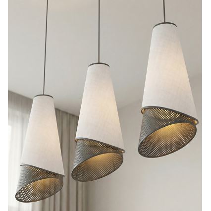 MODA-riippuvalaisin vaijerilla 3xE27/15W/230V harmaa/musta