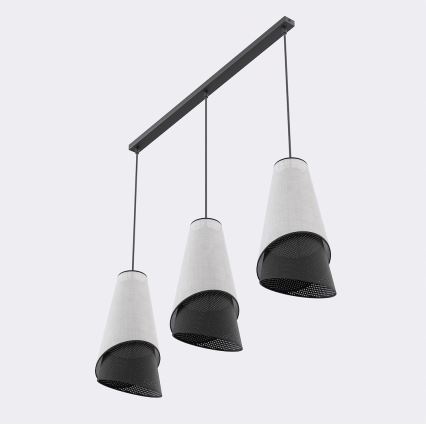 MODA-riippuvalaisin vaijerilla 3xE27/15W/230V harmaa/musta