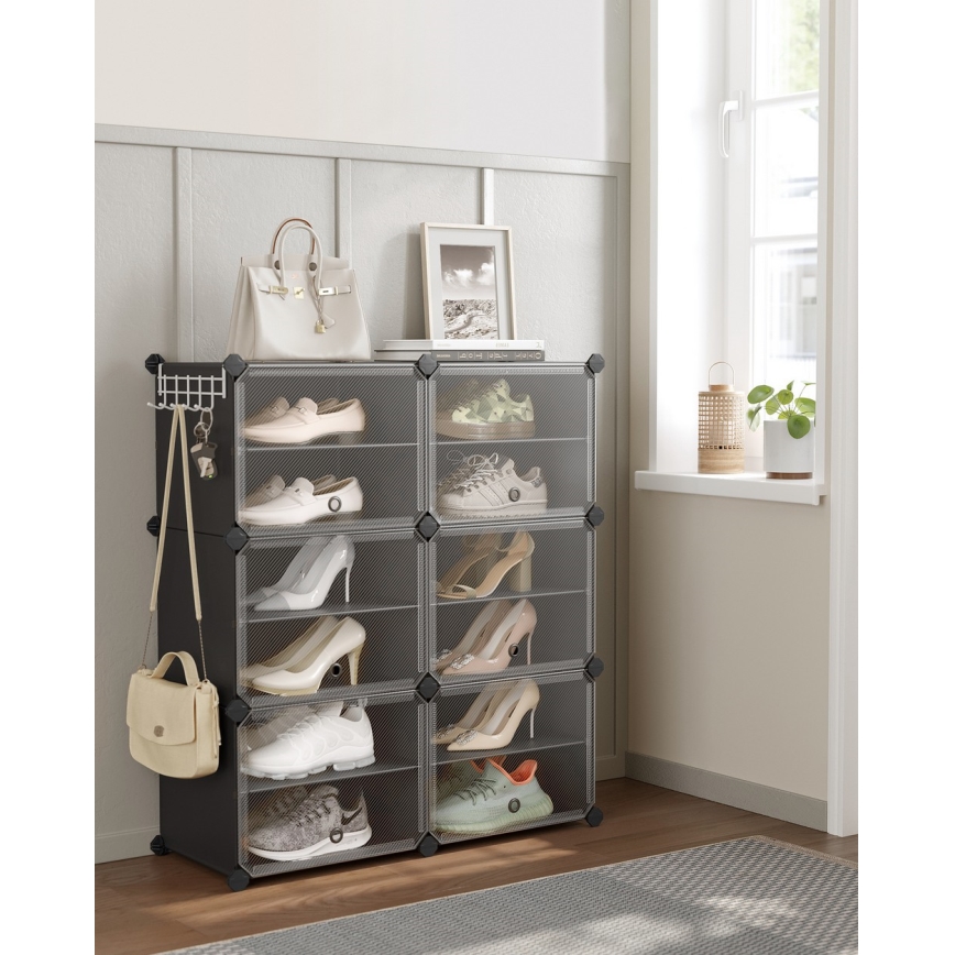 Modulaarinen BOXIFY-hylly lokeroilla, musta