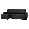 Monikäyttöinen kulmasohva nukkumistoiminnolla ja säilytystilalla SEVILLA antrasiitti