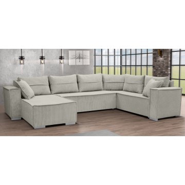 Monikäyttöinen U-muotoinen avattava kulmasohva LONDON, beige