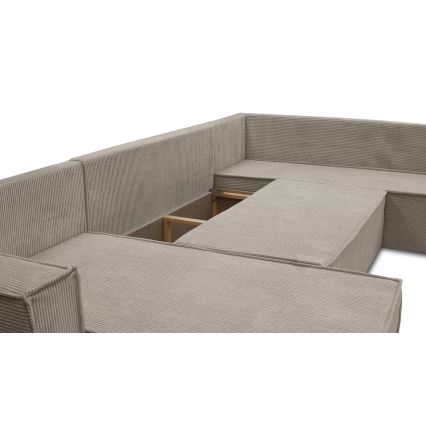 Monikäyttöinen U-muotoinen avattava kulmasohva LONDON, beige