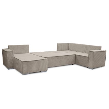 Monikäyttöinen U-muotoinen avattava kulmasohva LONDON, beige