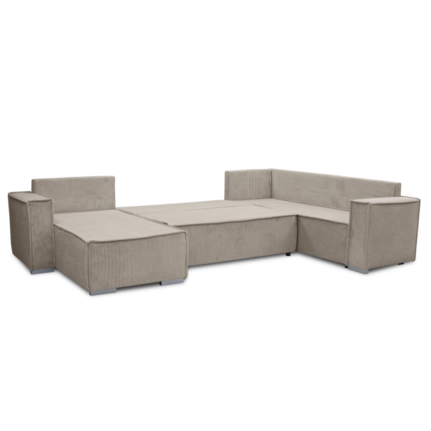 Monikäyttöinen U-muotoinen avattava kulmasohva LONDON, beige