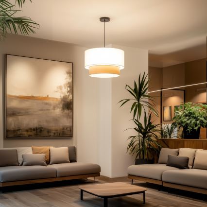 Monikäyttöinen varjostin KERIA Ø 50 cm valkoinen/ruskea