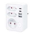 Monipistorasia 1x16 A + 2x 2,5 A, 2x USB (A + C), valkoinen
