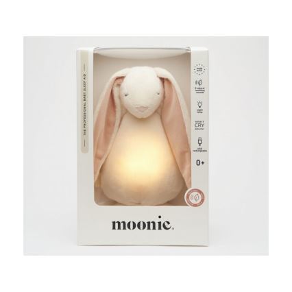 Moonie - Snuggle buddy melodialla ja valolla 2.0 pupu powder