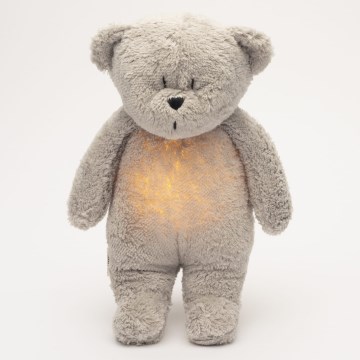 Moonie - Snuggle buddy melodialla ja valolla pieni karhu 2.0 organic harmaa