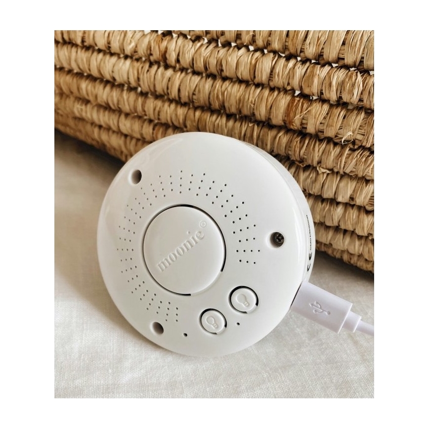 Moonie - Snuggle buddy melodialla ja valolla pieni karhu organic caramel natur