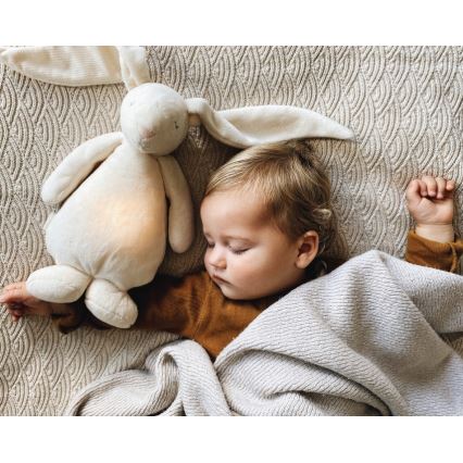 Moonie - Snuggle buddy melodialla ja valolla pupu 2.0 organic Hiekka