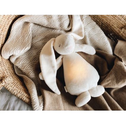 Moonie - Snuggle buddy melodialla ja valolla pupu 2.0 organic Hiekka