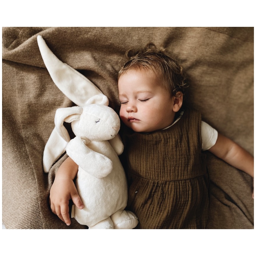 Moonie - Snuggle buddy melodialla ja valolla pupu 2.0 organic Hiekka