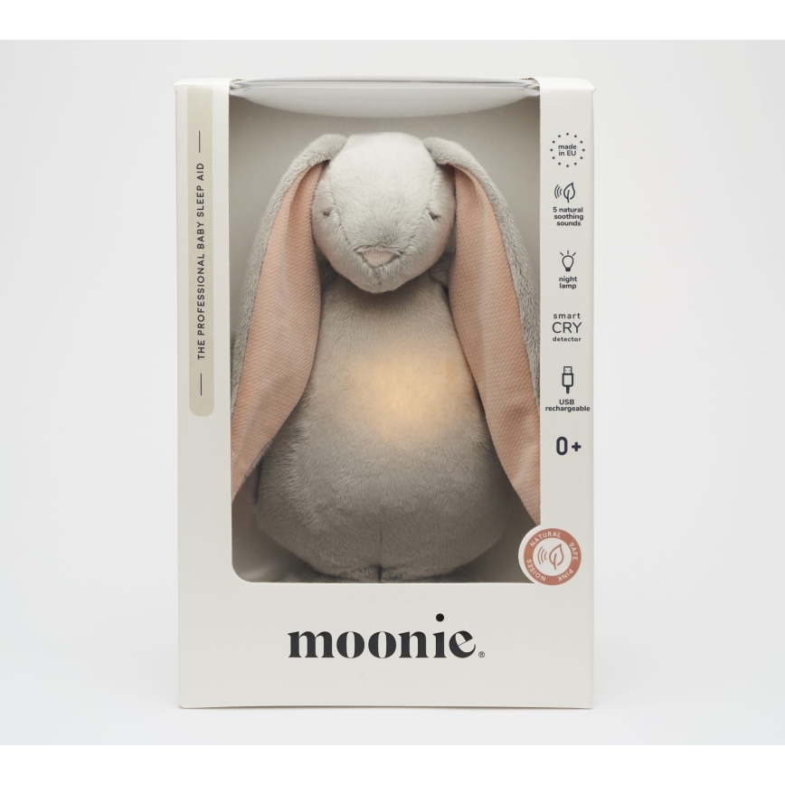 Moonie - Snuggle buddy melodialla ja valolla pupu 2.0 pilvi