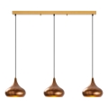 MUBA-vaijeririippuvalaisin 3xE27/40W/230V kuparinvärinen