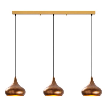 MUBA-vaijeririippuvalaisin 3xE27/40W/230V kuparinvärinen