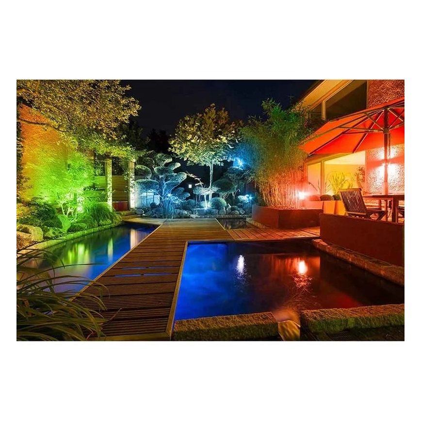 Müller-Licht - LED RGBW Himmennettävä ulko valonheitin LED/10W/230V IP65 + kauko-ohjaus