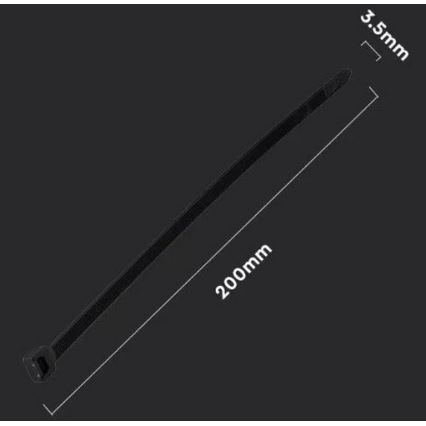 Muovinen taittohihna 3,5x200mm 100kpl musta