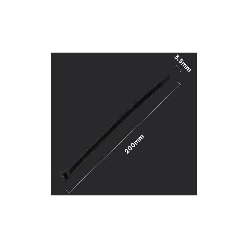 Muovinen taittohihna 3,5x200mm 100kpl musta