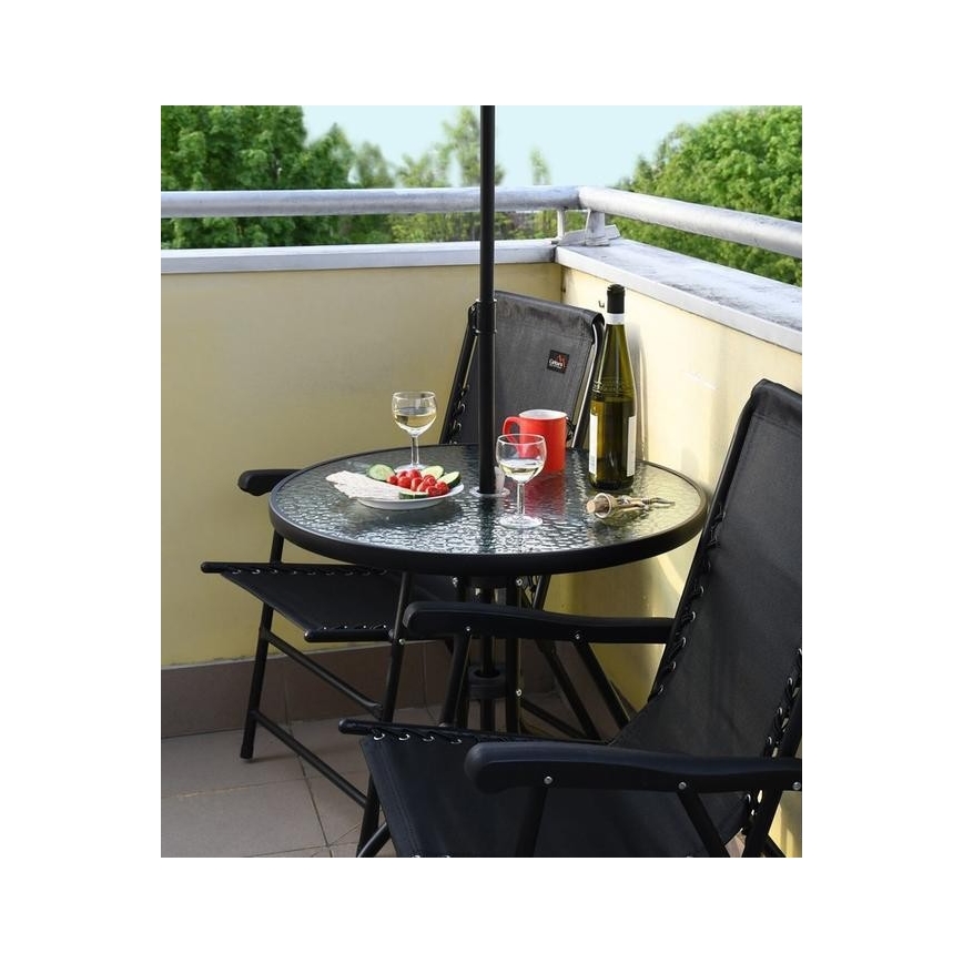 Musta kokoontaitettava puutarhatuoli