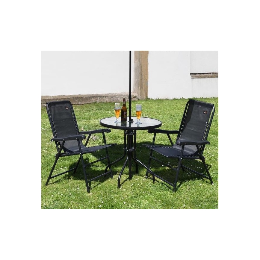 Musta kokoontaitettava puutarhatuoli