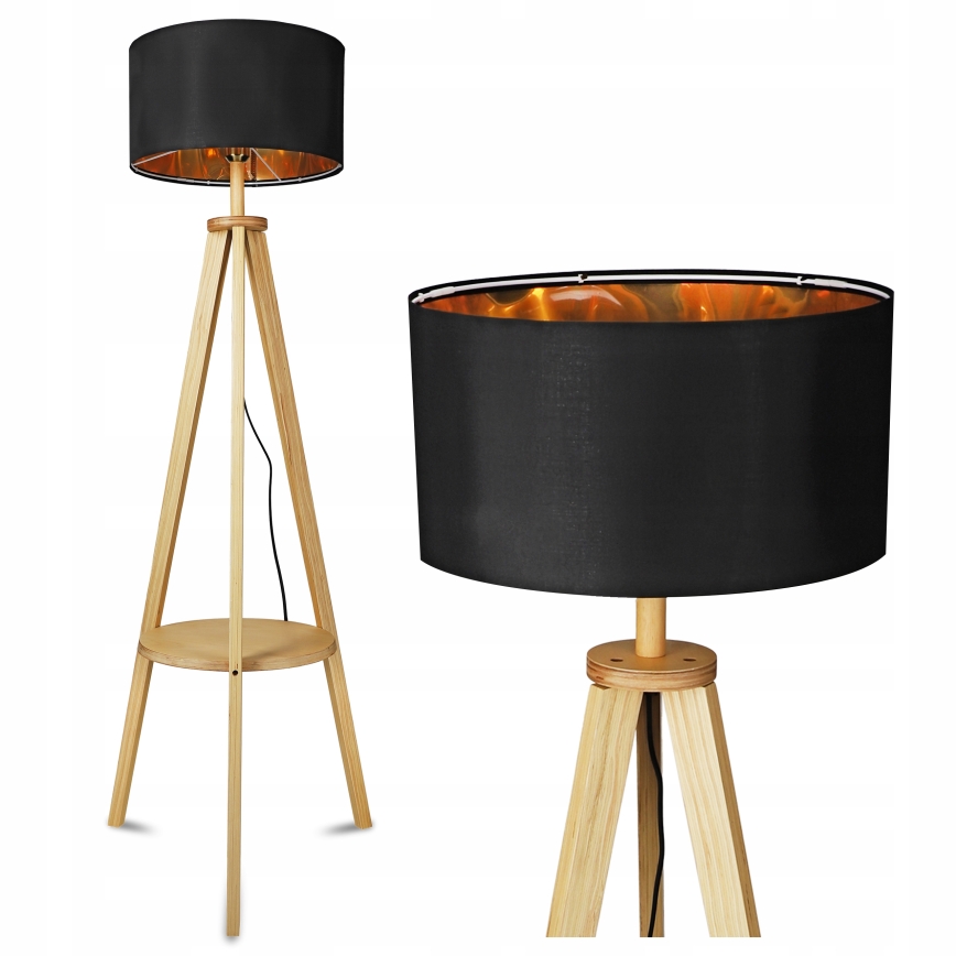 Musta lattiavalaisin 1xE27/40W/230V